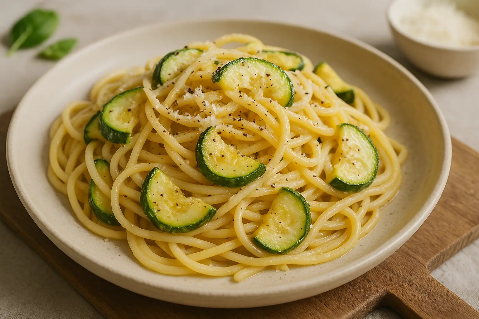 Carbonara vegetariana con zucchine