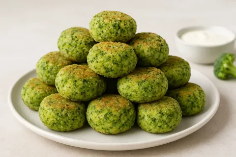 Polpette di broccoli in friggitrice ad aria