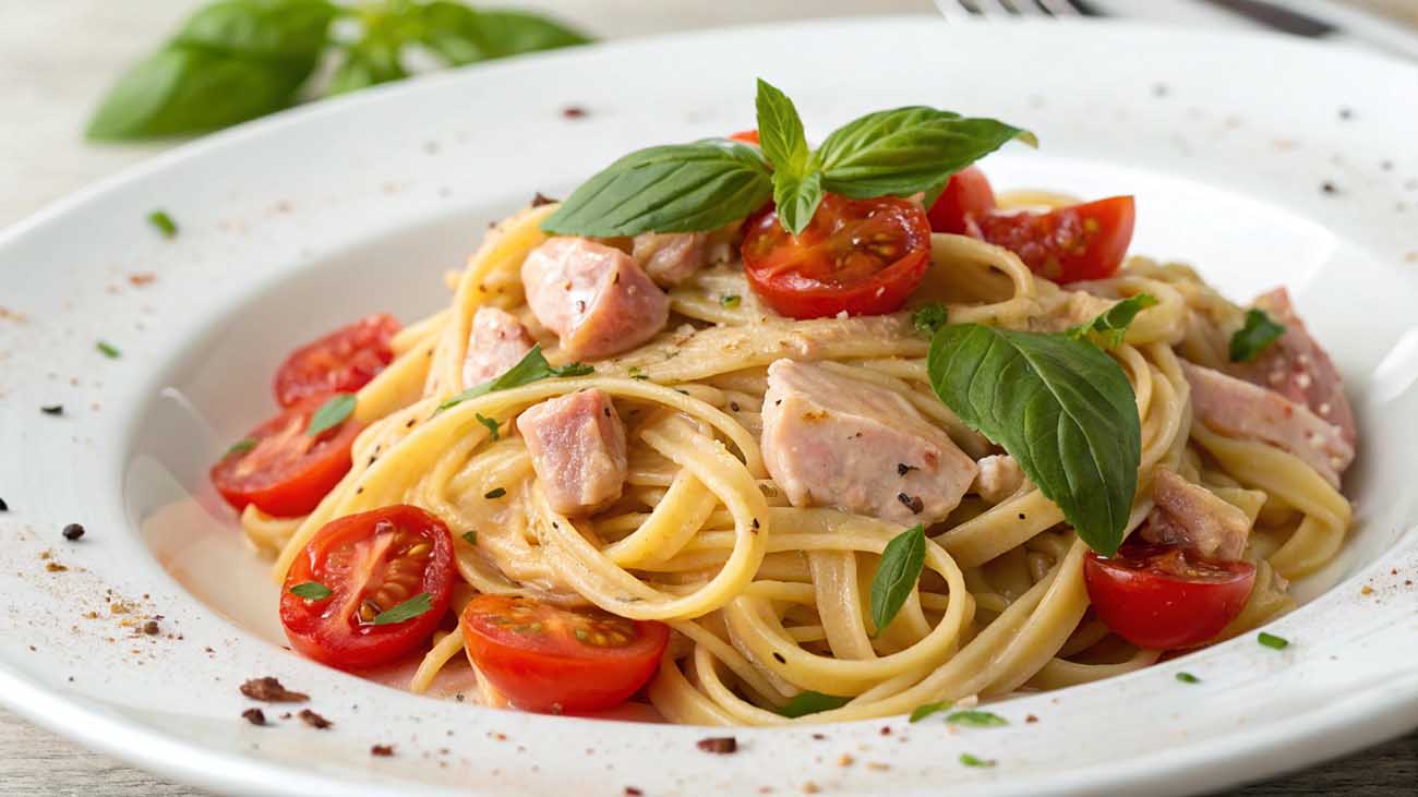 linguine con tonno e pomodorini